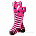 Children's 3-D Cotton Knee-high Socks, Available in Various Colors